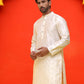 Embroidered Mirror Work Kurtas ( KO 5035 White ) [FF] [E-10]