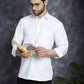 Men's White Solid Short Kurtas ( KO 5037White )