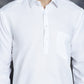 Men's White Solid Short Kurtas ( KO 5037White )