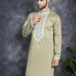 Men's Sequins Embroidered Kurtas ( KO 5038Beige )
