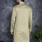 Men's Sequins Embroidered Kurtas ( KO 5038Beige )
