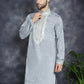 Men's Sequins Embroidered Kurtas ( KO 5038Grey )