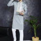 Men's Sequins Embroidered Kurtas ( KO 5038Grey )