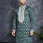 Men's Sequins Embroidered Kurtas ( KO 5038Olive )