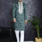 Men's Sequins Embroidered Kurtas ( KO 5038Olive )