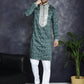 Men's Sequins Embroidered Kurtas ( KO 5038Olive )