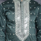 Men's Sequins Embroidered Kurtas ( KO 5038Olive )