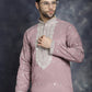 Men's Chikankari Embroidered Kurtas ( KO 5039Magenta )
