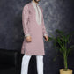 Men's Chikankari Embroidered Kurtas ( KO 5039Magenta )