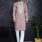 Men's Chikankari Embroidered Kurtas ( KO 5039Magenta )
