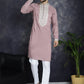 Men's Chikankari Embroidered Kurtas ( KO 5039Magenta )