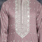 Men's Chikankari Embroidered Kurtas ( KO 5039Magenta )