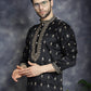 Men's Black Chikankari Embroidered Kurtas ( KO 5042Black )
