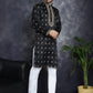 Men's Black Chikankari Embroidered Kurtas ( KO 5042Black )