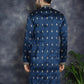 Men's Navy Blue Chikankari Embroidered Kurtas ( KO 5042Navy ) [FF] [O-4-5]