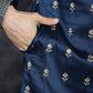 Men's Navy Blue Chikankari Embroidered Kurtas ( KO 5042Navy ) [FF] [O-4-5]