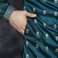 Men's Peacock Blue Chikankari Embroidered Kurtas ( KO 5042Peacock )