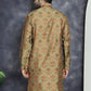 Men Golden Silk Blend Straight Kurtas ( KO 5043Golden )