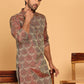 Men's Silk Blend Straight Kurtas ( KO 5043 Maroon )