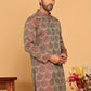 Men's Silk Blend Straight Kurtas ( KO 5043 Maroon )
