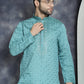 Men's Sequins Embroidered Kurtas ( KO 5044Blue )