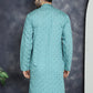 Men's Sequins Embroidered Kurtas ( KO 5044Blue )