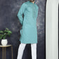Men's Sequins Embroidered Kurtas ( KO 5044Blue )