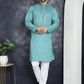 Men's Sequins Embroidered Kurtas ( KO 5044Blue )