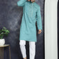 Men's Sequins Embroidered Kurtas ( KO 5044Blue )
