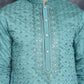 Men's Sequins Embroidered Kurtas ( KO 5044Blue )