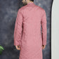 Men's Sequins Embroidered Kurtas ( KO 5044Coral )