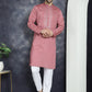 Men's Sequins Embroidered Kurtas ( KO 5044Coral )