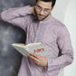 Men's Sequins Embroidered Kurtas ( KO 5044Purple )