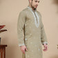 Men's Embroidered Kurtas ( KO 5045 Brown )