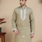 Men's Embroidered Kurtas ( KO 5045 Brown )