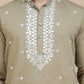 Men's Embroidered Kurtas ( KO 5045 Brown )