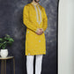 Men's Embroidered Kurtas ( KO 5045Mustard )