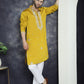 Men's Embroidered Kurtas ( KO 5045Mustard )