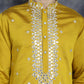 Men's Embroidered Kurtas ( KO 5045Mustard )
