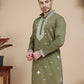 Men's Embroidered Kurtas ( KO 5045 Olive )