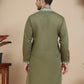 Men's Embroidered Kurtas ( KO 5045 Olive )