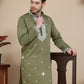 Men's Embroidered Kurtas ( KO 5045 Olive )