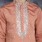 Men's Embroidered Kurtas ( KO 5045Peach )