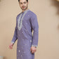 Men's Embroidered Kurtas ( KO 5045 Purple )