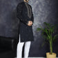 Men's Sequins Embroidered Kurtas ( KO 5046Black )