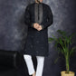 Men's Sequins Embroidered Kurtas ( KO 5046Black )