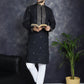 Men's Sequins Embroidered Kurtas ( KO 5046Black )