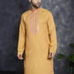 Men's Sequins Embroidered Kurtas ( KO 5047Orange )