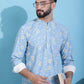 Men Printed Corduroy Short Kurta