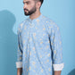 Men Printed Corduroy Short Kurta